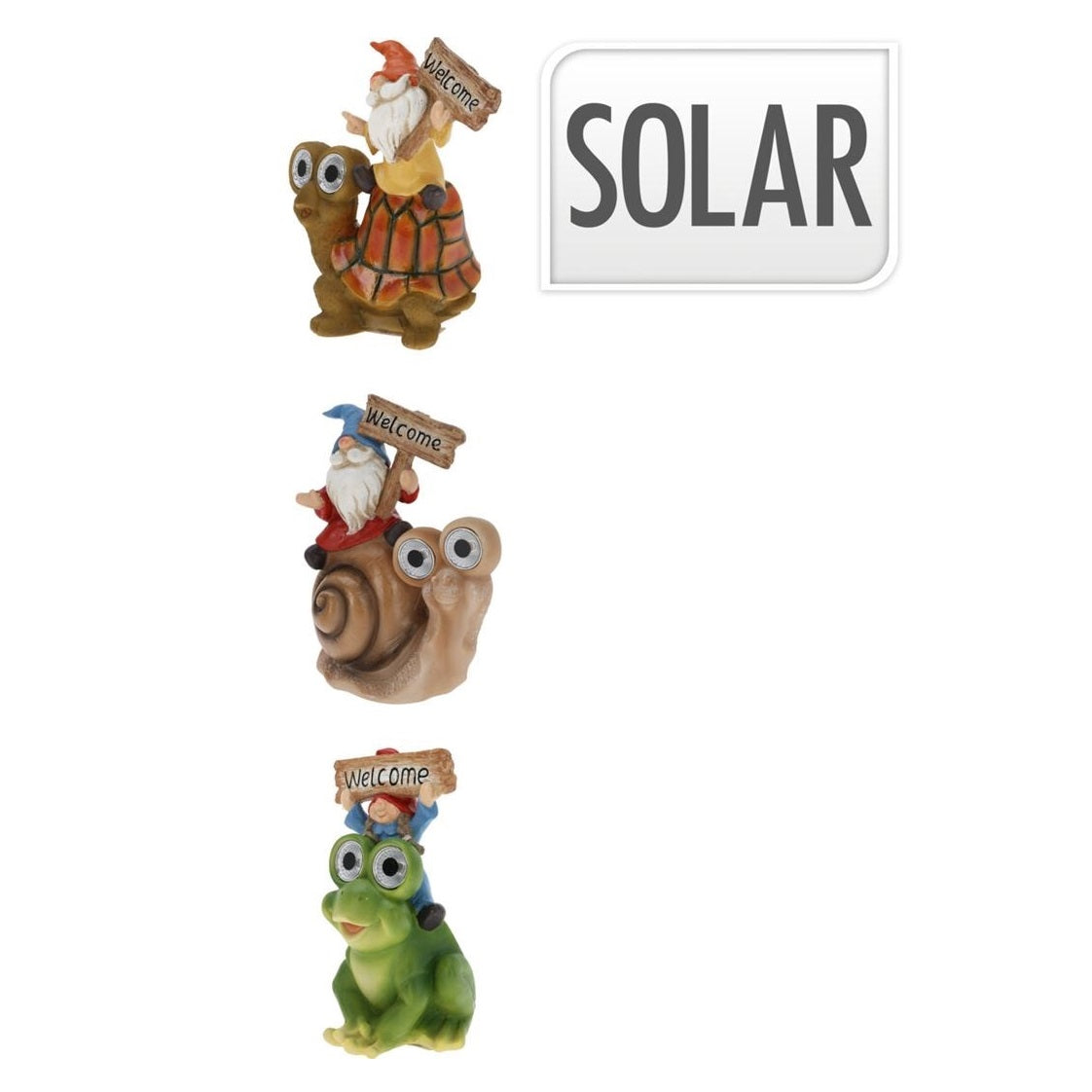 LED Solar Light Dwarf on Animal Garden Light Assorted Colours Pack of 1 252731870 | Assorted Animal Designs | Outdoor Waterproof Solar Lamp | Auto On-Off Night Light | Garden Decor | Patio Decor | Night Garden Light