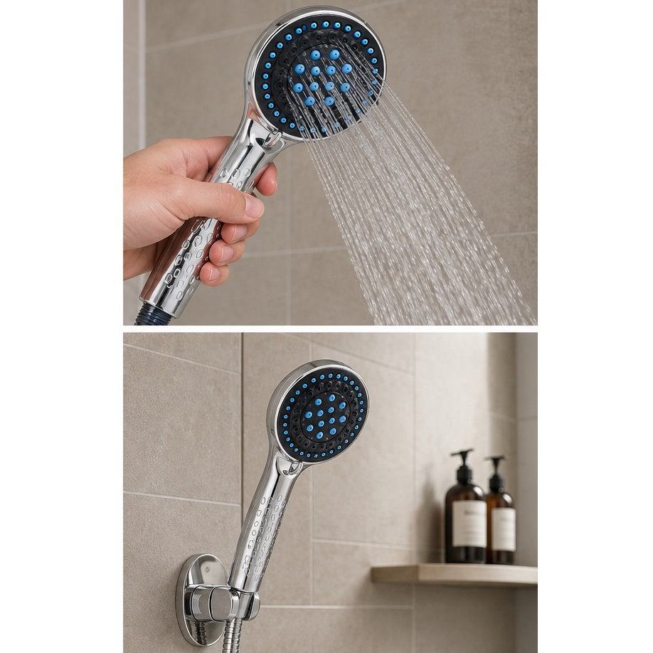 Adorn Universal Shower Head with Hose Set Chrome Finish 1.5Mtr AJ021B | Handheld Bathroom Shower Spray | Easy Installation Shower Head Kit | Flexible Hose Included | Replacement Bath Shower Accessory | Bathroom Fittings | Home Bathroom Essentials