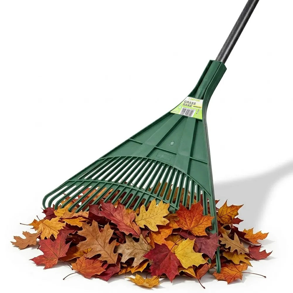 Dekton Grass Rake Green 50cm DTG5215 | Outdoor Gardening Tool | Leaf Rake
