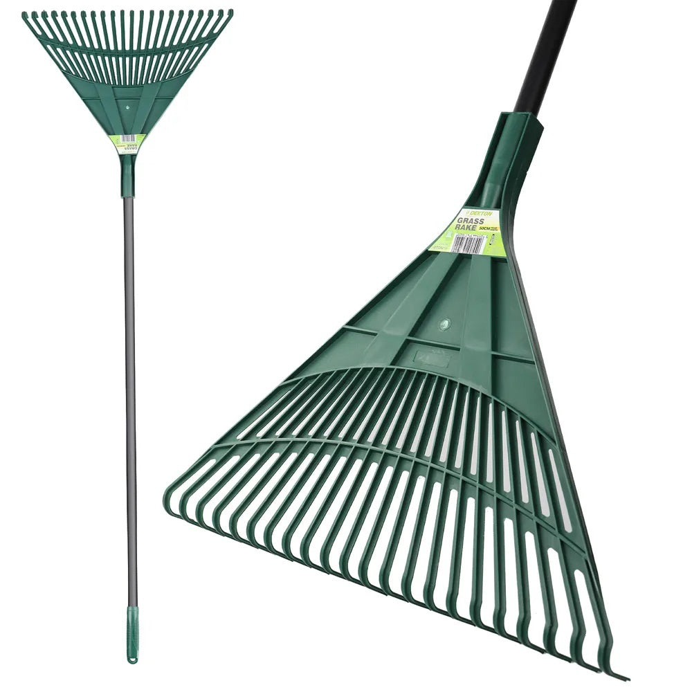 Dekton Grass Rake Green 50cm DTG5215 | Outdoor Gardening Tool | Leaf Rake