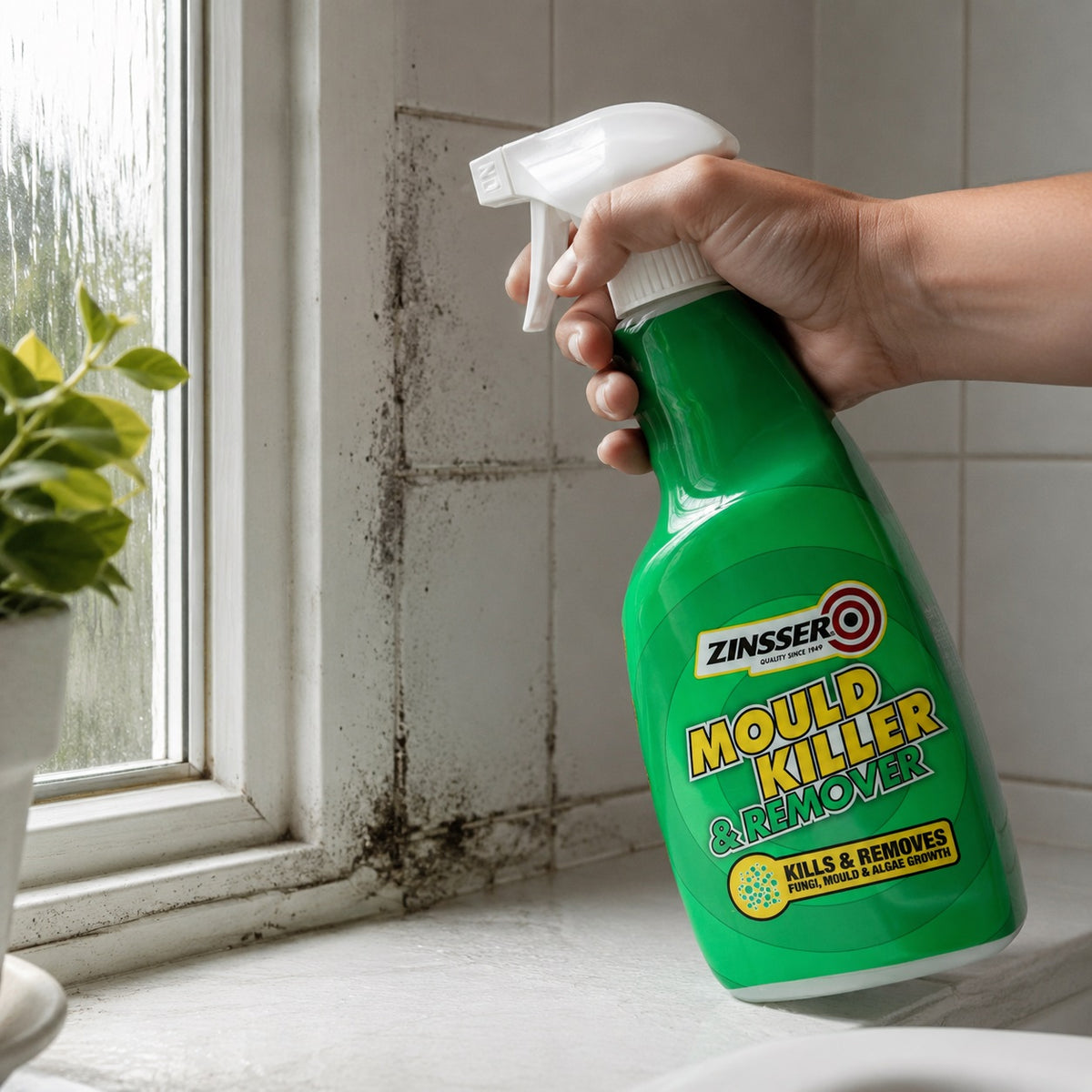Zinsser Mould Killer and Remover Spray Green 750ml ZN7300001G7 | Kills and Removes Fungi Mould and Algae Growth | Readt to Use | Fast Acting Formula | For Interior Surfaces | Water Based