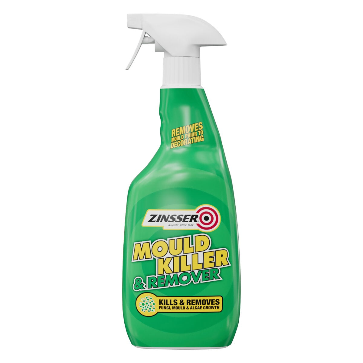 Zinsser Mould Killer and Remover Spray Green 750ml ZN7300001G7 | Kills and Removes Fungi Mould and Algae Growth | Readt to Use | Fast Acting Formula | For Interior Surfaces | Water Based