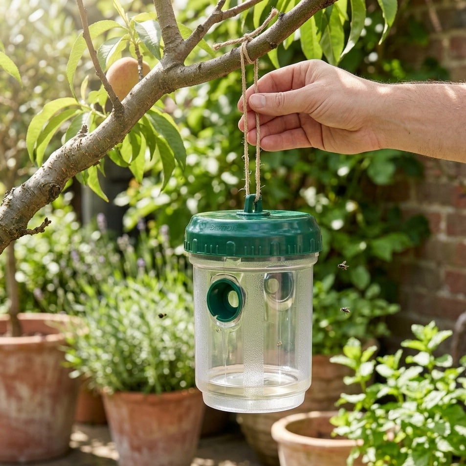 Dekton Reusable Hanging Wasp Trap Clear 9.2cm x 11.8cm DTG3630 | Effective Outdoor Wasp Control | Chemical Free