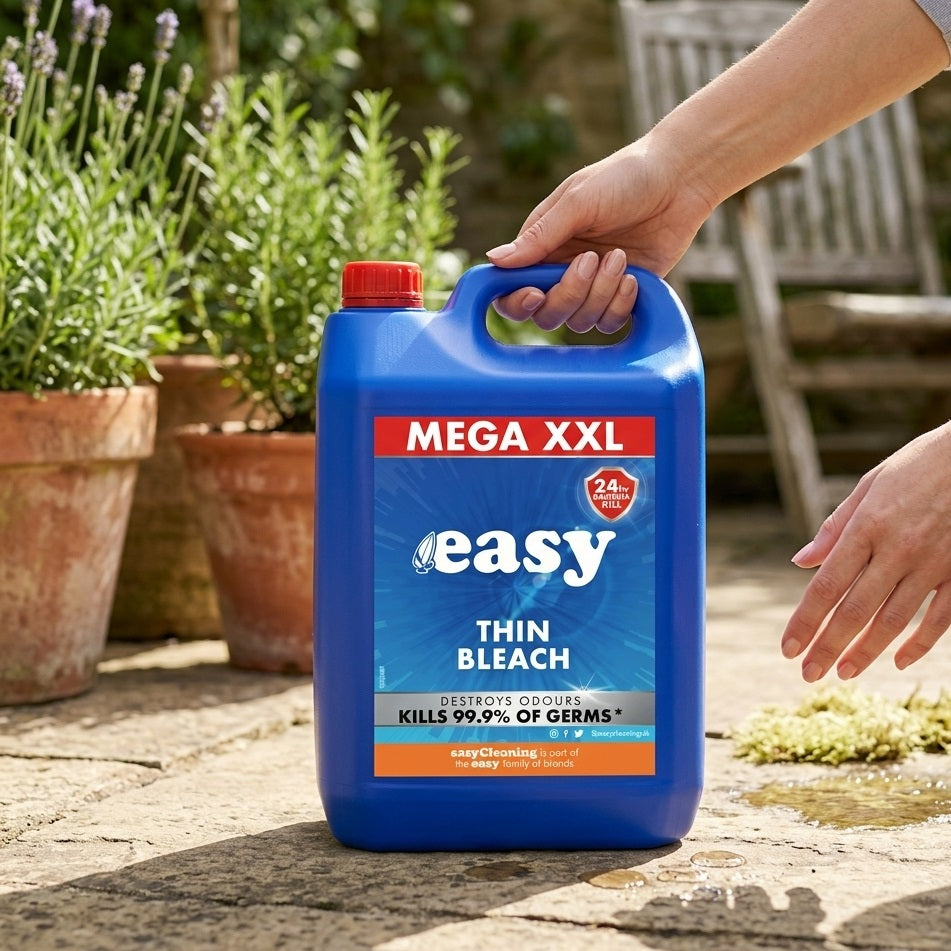 Easy Thin Bleach Blue 5Ltr 2008323 | Destroys Odours | Kills 99.9 Percent of Germs | 24Hr Bacteria Kill