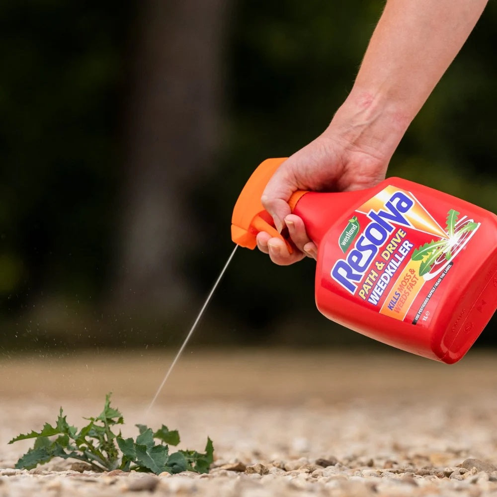 Westland Resolva RTU Path and Drive Weedkiller Spray Red 1Ltr 20300712 | Kills Moss and Weeds Fast