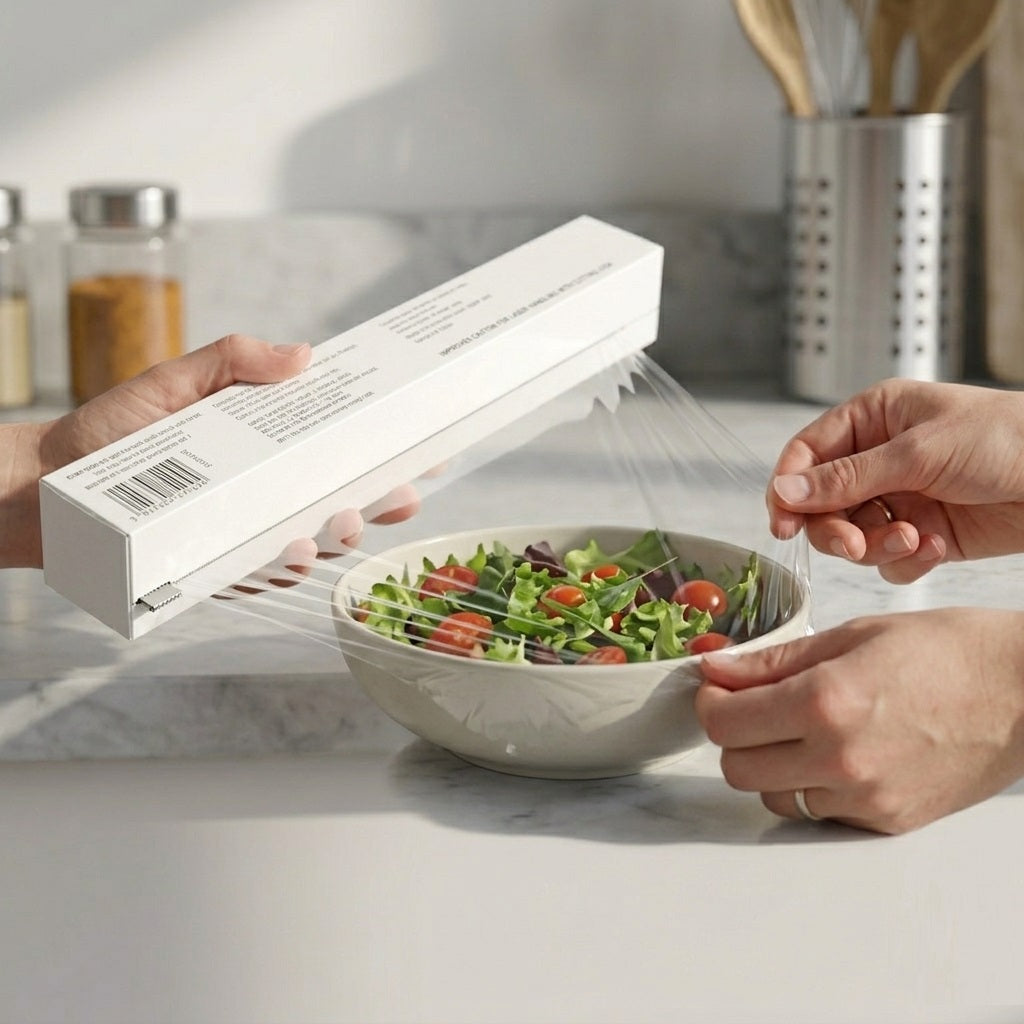 Smartway Cling Film Clear 300mm x 20Mtr SM3000 | Heavyweight Recyclable PVC Free Plastic Wrap | Food Grade Kitchen Wrapping Roll | Freshness Preservation Clear Film Utility Accessory