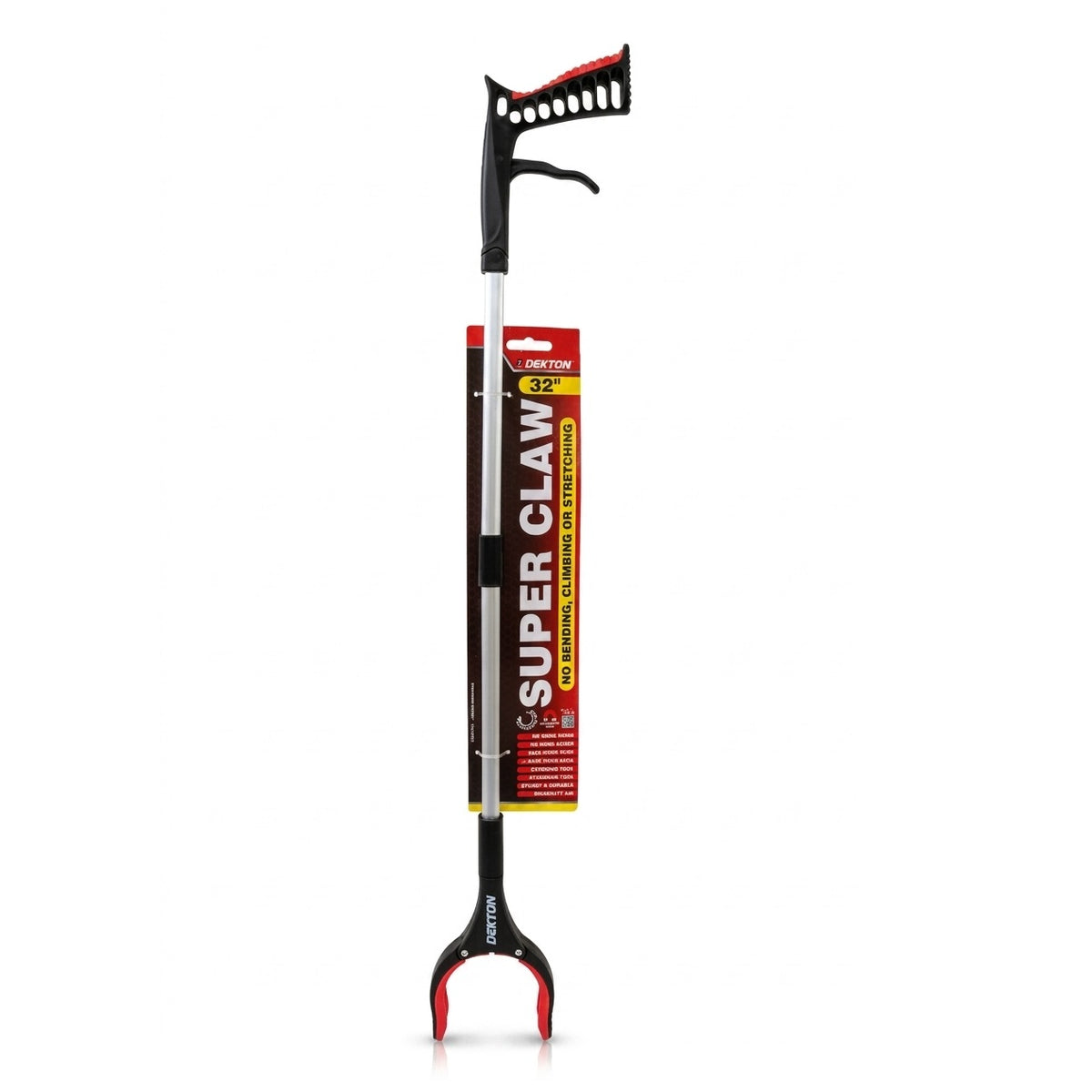 Dekton Super Claw Folding Rotating Head Multicoloured 32-Inch DT60755 | 90 Degree Rotating Head | Magnetic Tips | Ideal Litter Picker