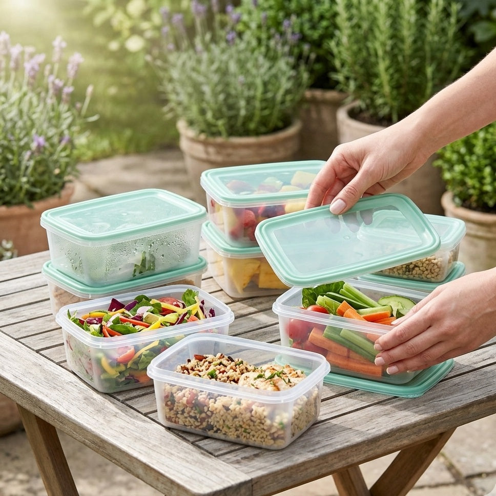 Wham Everyday Food Box with Lid Clear 500ml Set of 5 35875 | Ideal for Snack Boxes | Food Storage and Picnics | BPA Free