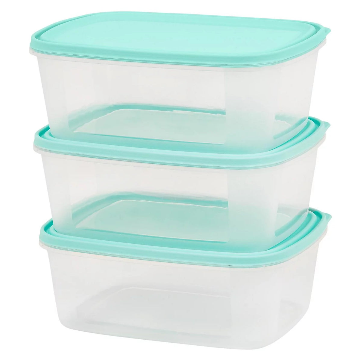 Wham Everyday Food Box with Lid Clear 2Ltr Set of 3 35825 | Ideal for Packed Lunches | Food Storage and Picnics | BPA Free