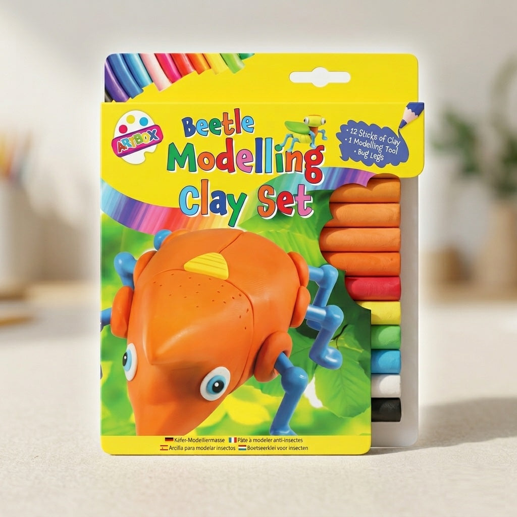 Tallon Artbox Ladybird and Beetle Modelling Clay Set Assorted Pack of 12 Sticks 3117 | Kids Craft Kit | Modelling Clay with Bug Legs | Childrens Creative Activity Toy