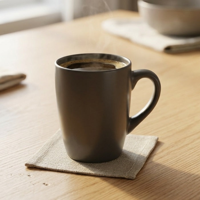 Highlands Stoneware Mug Grey Pack of 4 4SMG | Durable and Long Lasting | Non Porous and Hygienic | Elegant and Timeless Design | Microwave and Dishwasher Safe | Comfortable Handle