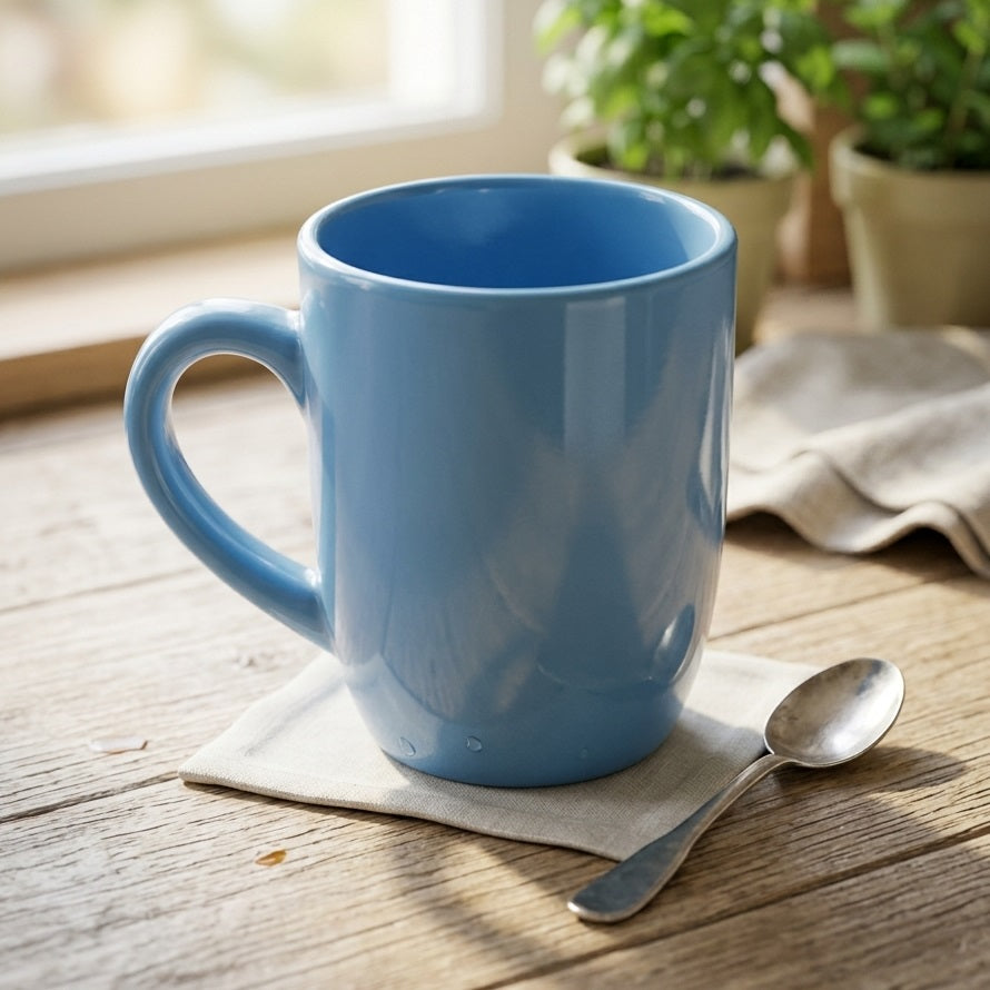 Highlands Stoneware Mug Blue Pack of 4 4SMB | Durable and Long Lasting | Non Porous and Hygienic | Elegant and Timeless Design | Microwave and Dishwasher Safe | Comfortable Handle