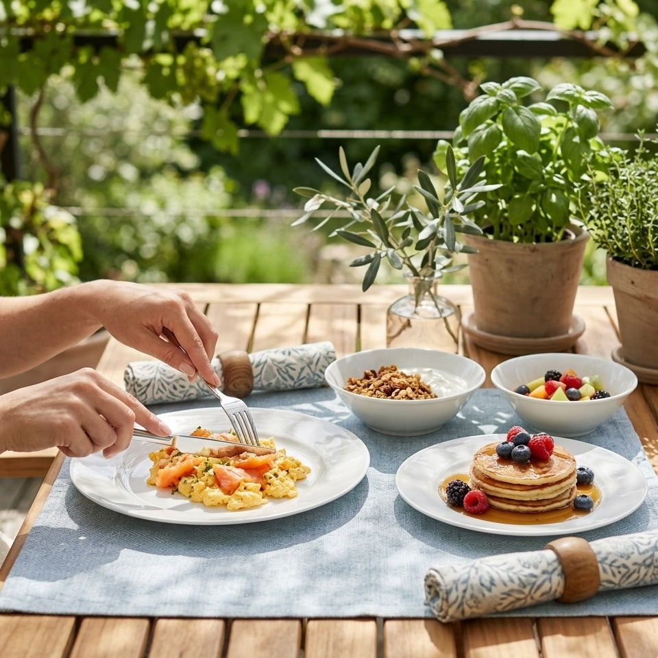 Highlands Porcelain Dinner Set White 12-Piece BAS23 | Perfect Size For Everyday Use | Microwave and Dishwasher Safe | Durable and Long Lasting | 4x 9-Inch Dinner Plates | 4x 7.5-Inch Side Plate | 4x 7-Inch Salad Bowl