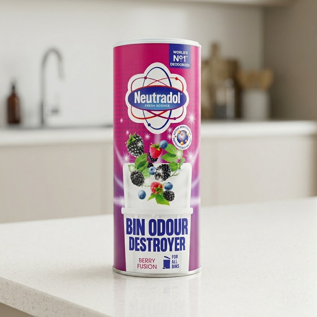 Neutradol Bin Odour Destroyer Berry Fusion 350g 12VPS | Trash Can Deodorizer | Dustbin Freshener | Powder Odour Eliminator | For All Bins
