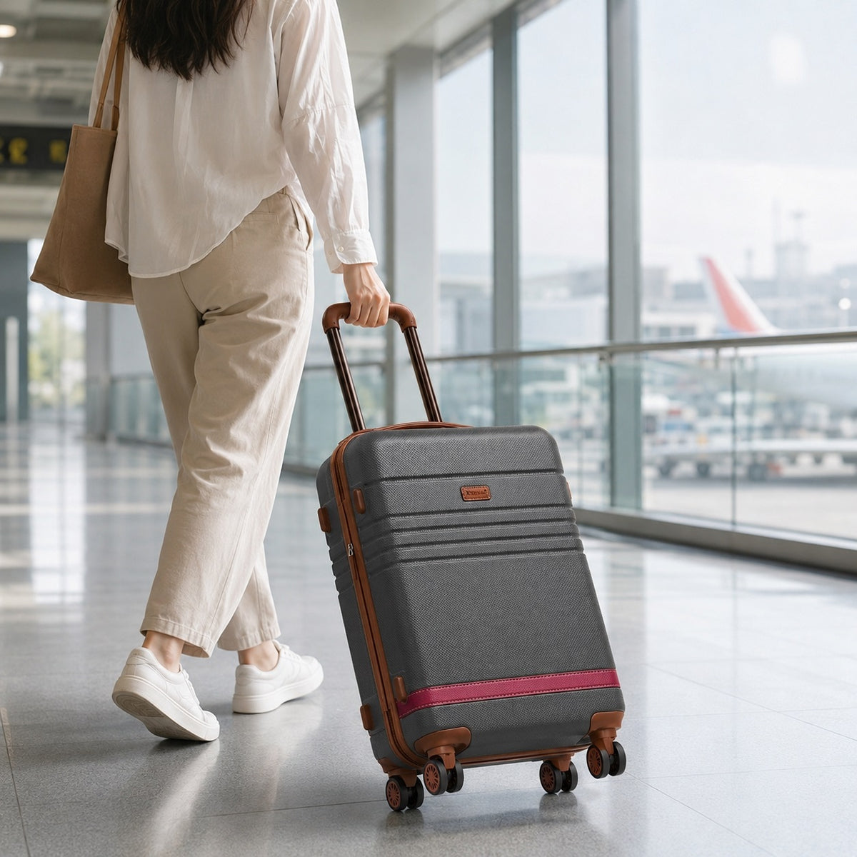 Pro World Suitcase Set Black Assorted Sizes Pack of 3 FB5000490 | Travel Trolley Bags | Hard Shell Suitcases | 360 Spinner Wheels Lightweight Carrier