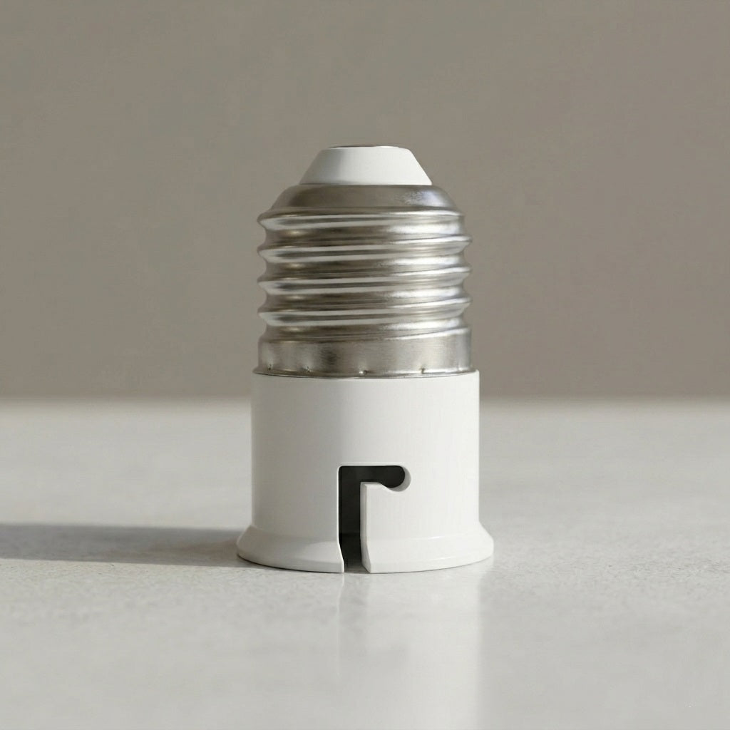 AVSL Lamp Socket Converter White E27 to B22 401.087UK | Light Bulb Adapter | Edison Screw to Bayonet Cap Base Changer | Household Lightbulb Extender | Plastic Socket Reducer | Electrical Fitting