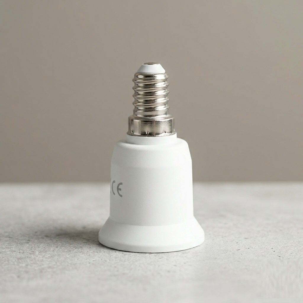 AVSL Lamp Socket Converter White E14 to E27 401.095UK | Edison Screw Lamp Converter | SES to ES Light Bulb Adapter | E14 Lamp Holder Converter | E27 Bulb Socket Adapter | Lighting Accessory