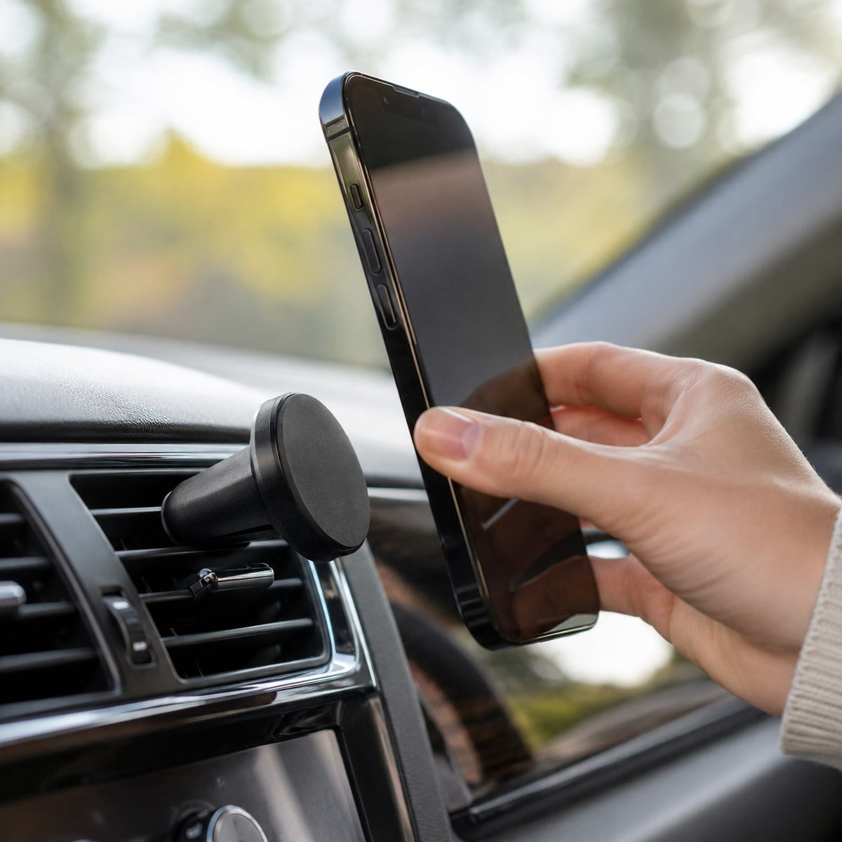 Groov-e Air Vent Mount Universal Magnetic Holder Black GVWM4BK | 360 Degrees Rotation | For Devices 3.5-Inch to 6.7-Inch | Compact Design