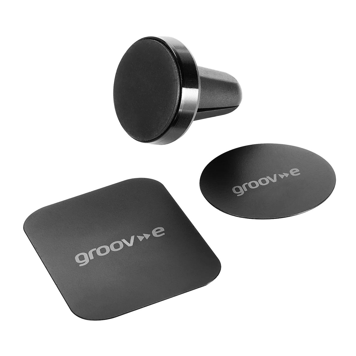 Groov-e Air Vent Mount Universal Magnetic Holder Black GVWM4BK | 360 Degrees Rotation | For Devices 3.5-Inch to 6.7-Inch | Compact Design