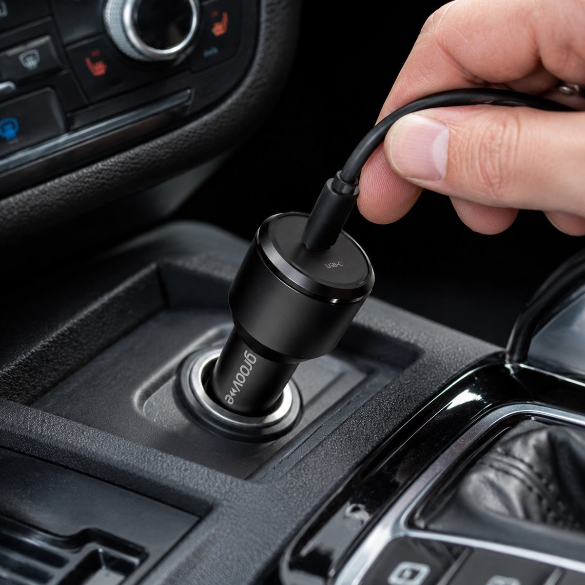 Groov-e 20W USB-C Car Charger Black GVMA123BK | Fast Charge | USB-C Port | 20W Power Delivery