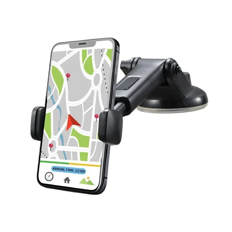 Groov-e Car Phone Mount Black GVWM10BK | 360 Degrees Rotation | Suction Cup | Fits Devices 4.5-Inch to 7-Inch