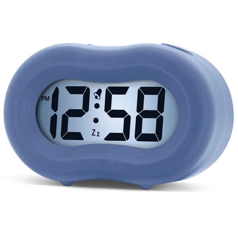 Acctim Nash Silicon Alarm Clock Blue 87159JL | Digital Bedside Clock | Smartlite Night Light Display | Crescendo Alarm With Snooze | Silicone Finish Alarm Clock | Battery Operated Time Display | Compact Bedroom Travel Clock | Modern Desk Clock