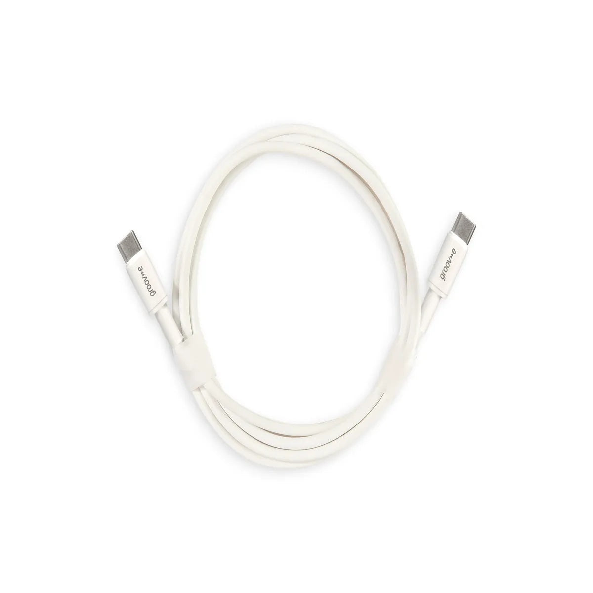 Groov-e USB-C to USB-C Charging Cable White 1Mtr GVMA021WE | Fast Charge Compatible | 2.4Amp