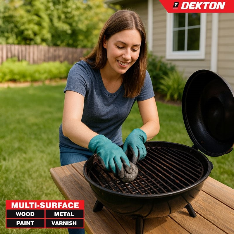 Dekton Medium Grit Steel Wool Grey 200g DT80808 | Multi-Surface | Compresses To Almost Any Shape | Cut To Any Size With Scissors | Premium Quality | Heavy Duty | Ideal For Paint Stripping
