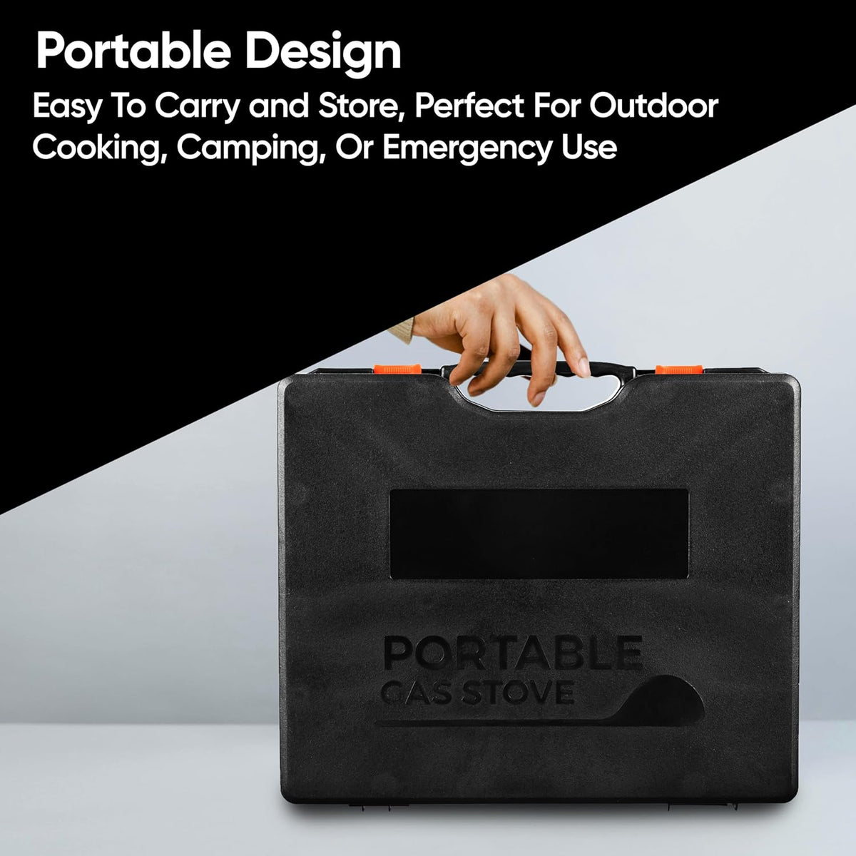 Aspect Portable Camping Stove Black 35.5cm x 10cm x 31.5cm GAS STOVE | Butane Gas Camping Cooker Single Burner Stove | Portable Outdoor Hob Cooker | Camping Caravan Picnic Fishing Cooking Stove