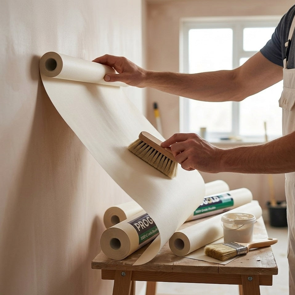 ProGold 1000 Grade Double Lining Paper White 20.1Mtr x 53cm 737318 | Wall Liner Wallpaper Base Paper | Decorating Preparation Paper | Smooth Surface Wall Covering | Paintable Wall Lining for Interior Renovation and Redecoration