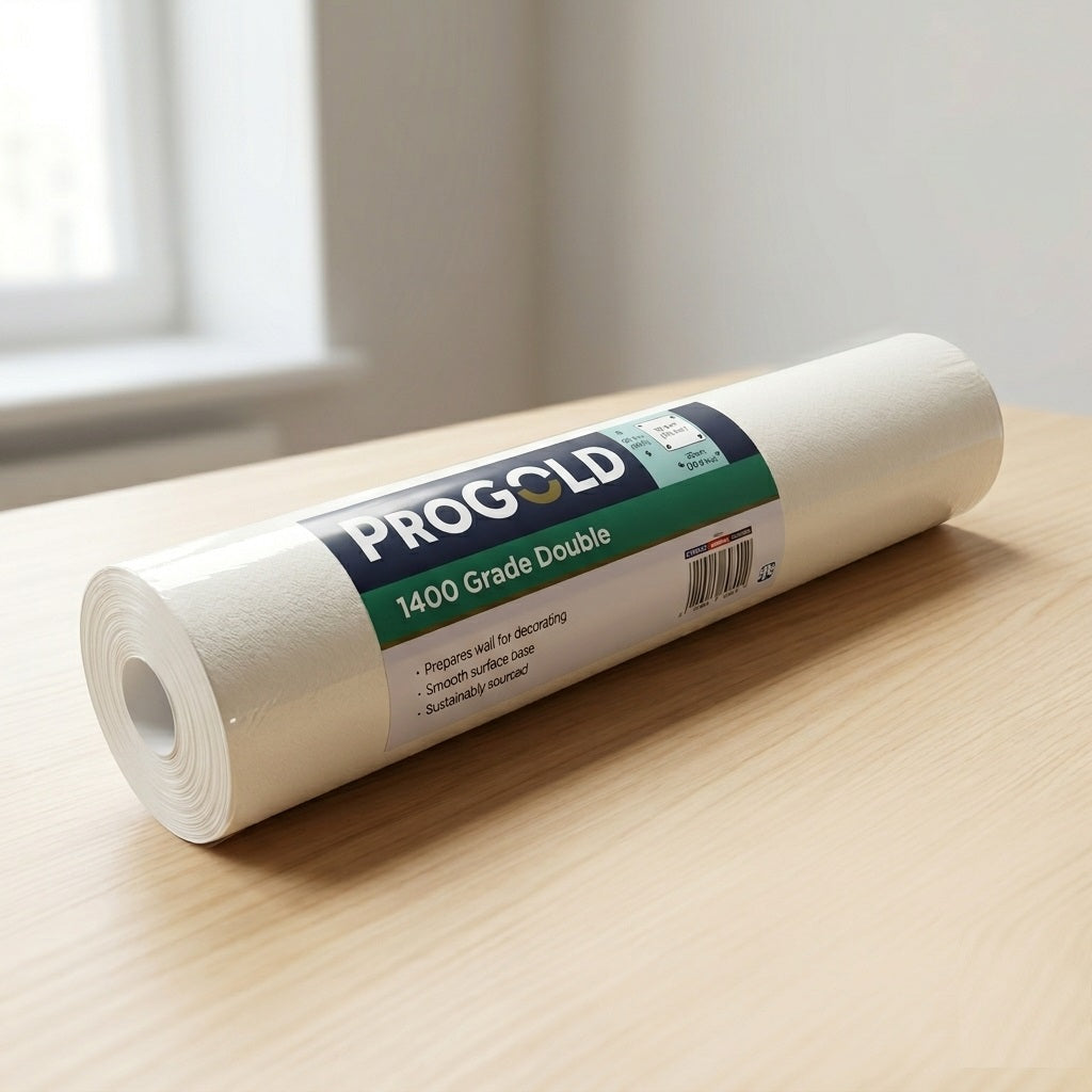 ProGold 1400 Grade Double Lining Paper White 20.1Mtr x 53cm 737313 | Professional Wall Liner Wallpaper Base | Decorating Preparation Paper | Smooth Surface Wallcovering Underlay | Paintable Lining Wallpaper for Interior Walls and Ceilings