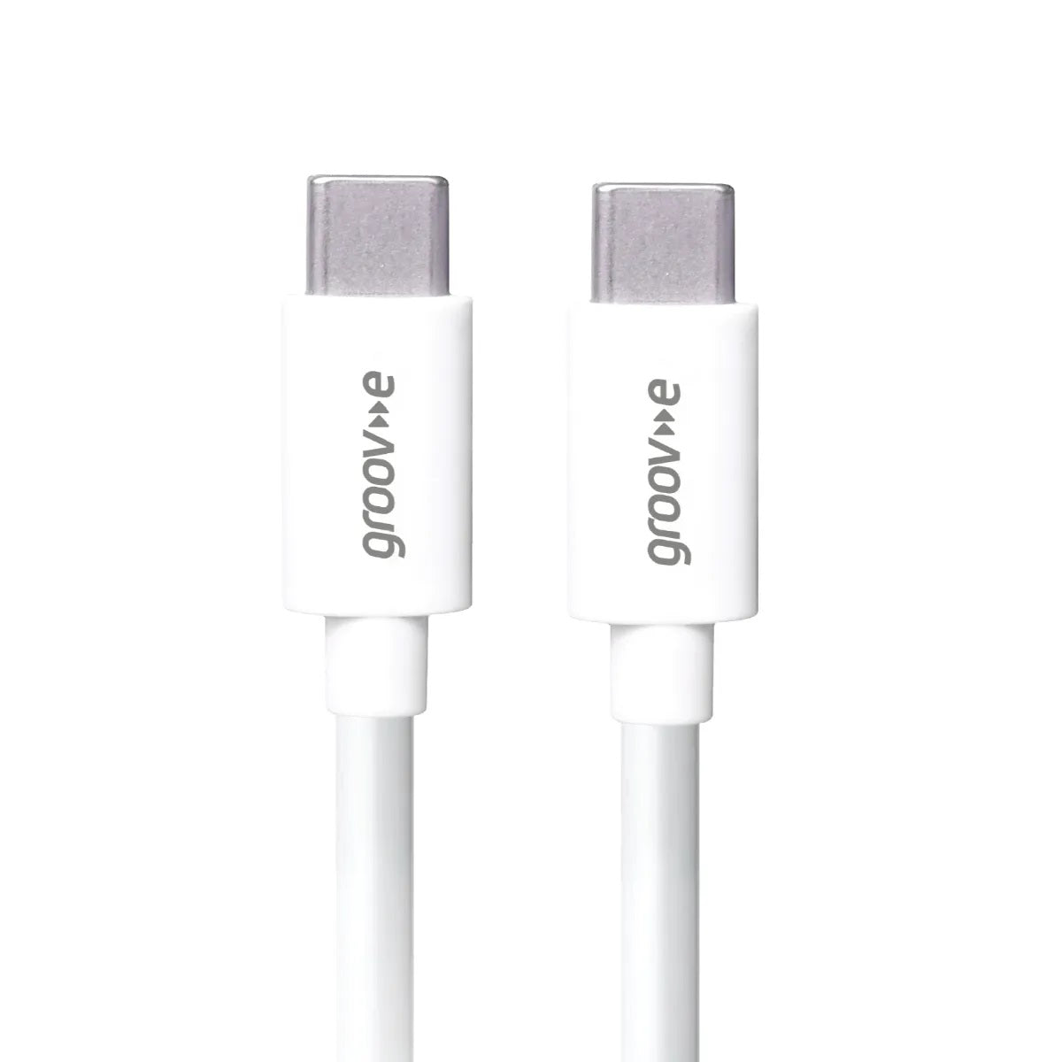 Groov-e USB-C Wall Charger with USB-C to USB-C Cable White 1.2Mtr GVMA112WE | Fast Charge | USB-C Port | 25W Power Delivery | GaN Technology