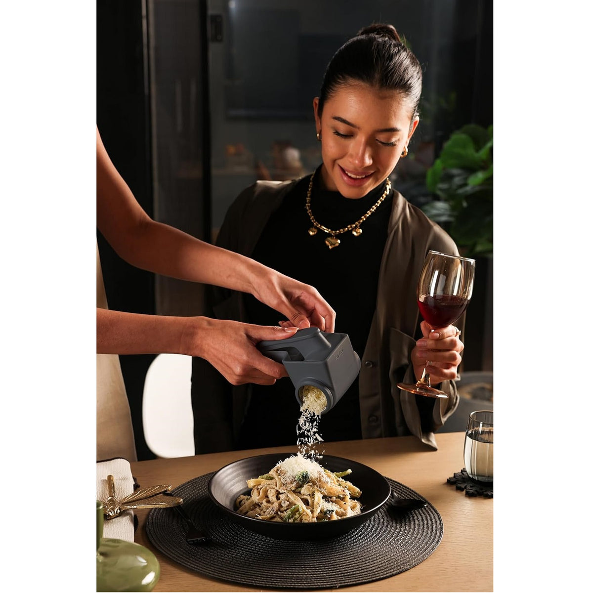 Zyliss Professional Rotary Cheese Grater Grey E900067 | Razor Sharp Blade Drum | Left and Right Handed Use | 15 Percent Wheat Straw Eco Friendly Material | Hand Crank Chocolate Grater | Nut Grinding Tool | Hard Cheese Shredder | Manual Kitchen Slicer