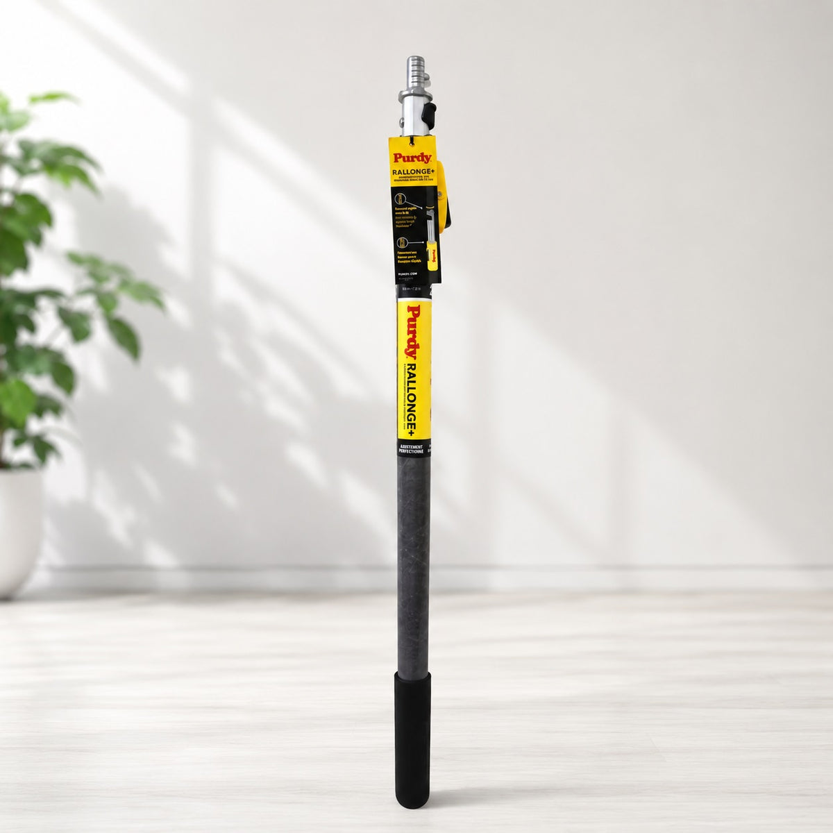 Purdy Pole Plus Quick Extension and Release Pole Yellow and Black 24-inch-48-inch 14P240024 | One-Click Quick Connect to Purdy Revolution Frames | Secure Pin Lock Every 3 inch | Soft Close Painting Pole | Telescopic Paint Roller Extension Handle