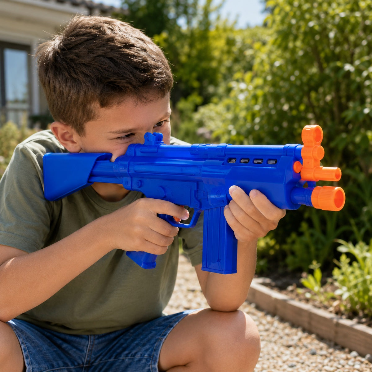 HTI Swat Mission Assault MP5 Toy Gun Blue 1376776 | With Lights and Sound | Outdoor Adventure Toy | Action Play Gun | Plastic MP5 Toy Rifle