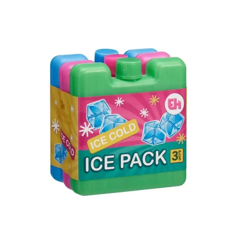 Excellent Houseware Ice Pack Cooling Set Assorted Colours Pack of 3 101004630 | Reusable Freezer Ice Packs | Picnic Cooling Packs
