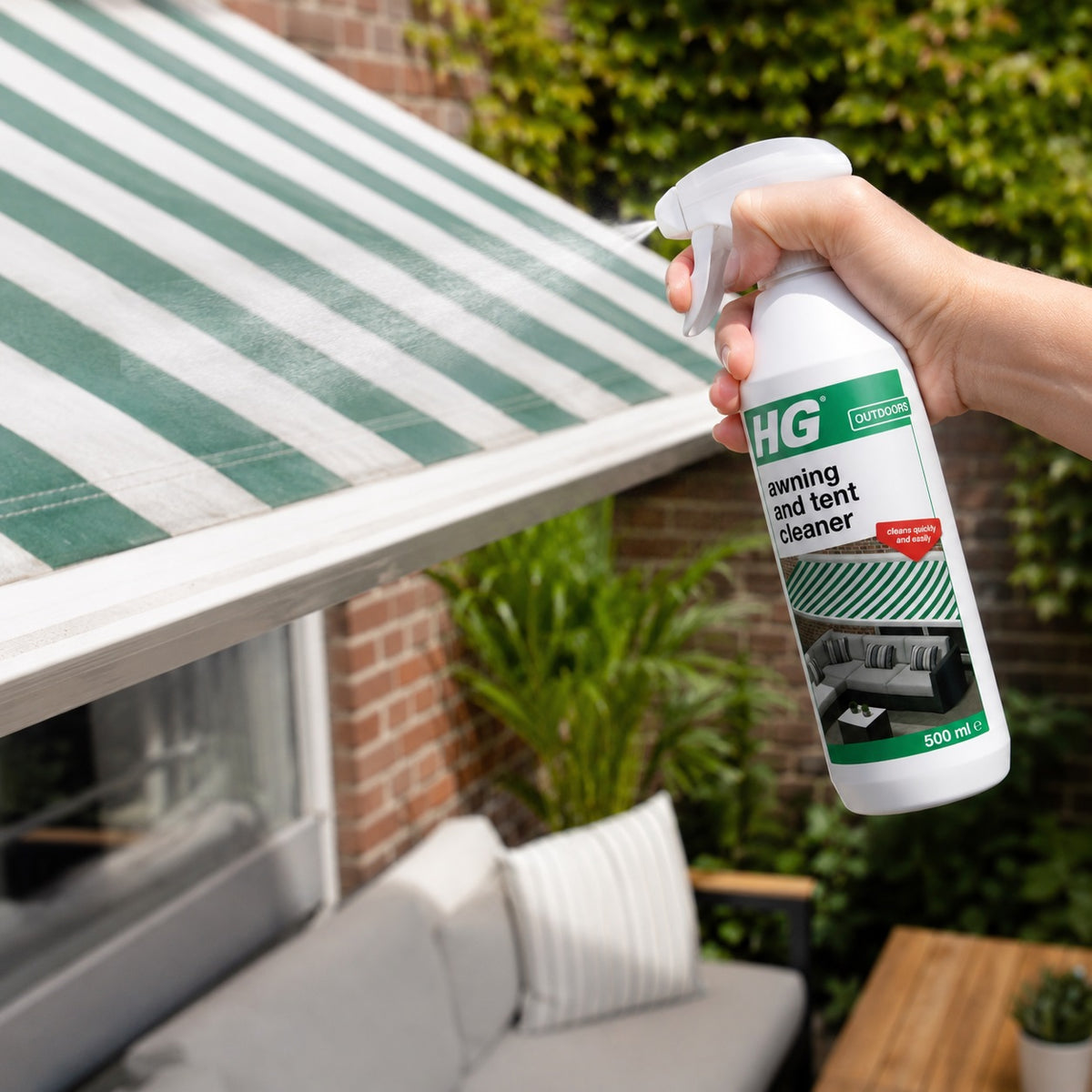 HG Awning and Tent Cleaner White 500ml 615050106 | Cleans Quickly and Easily | To Freshen Up Quickly and Conveniently