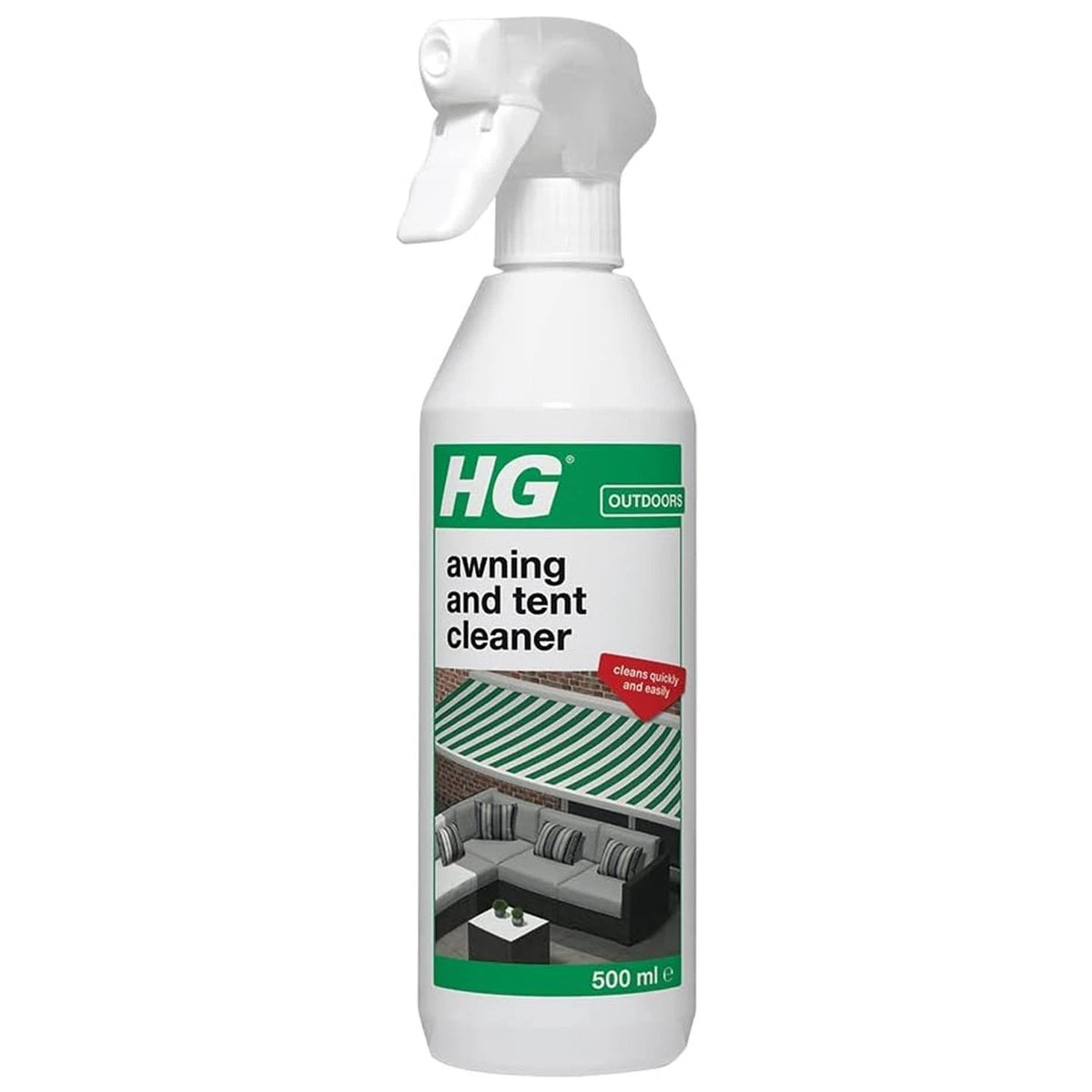 HG Awning and Tent Cleaner White 500ml 615050106 | Cleans Quickly and Easily | To Freshen Up Quickly and Conveniently