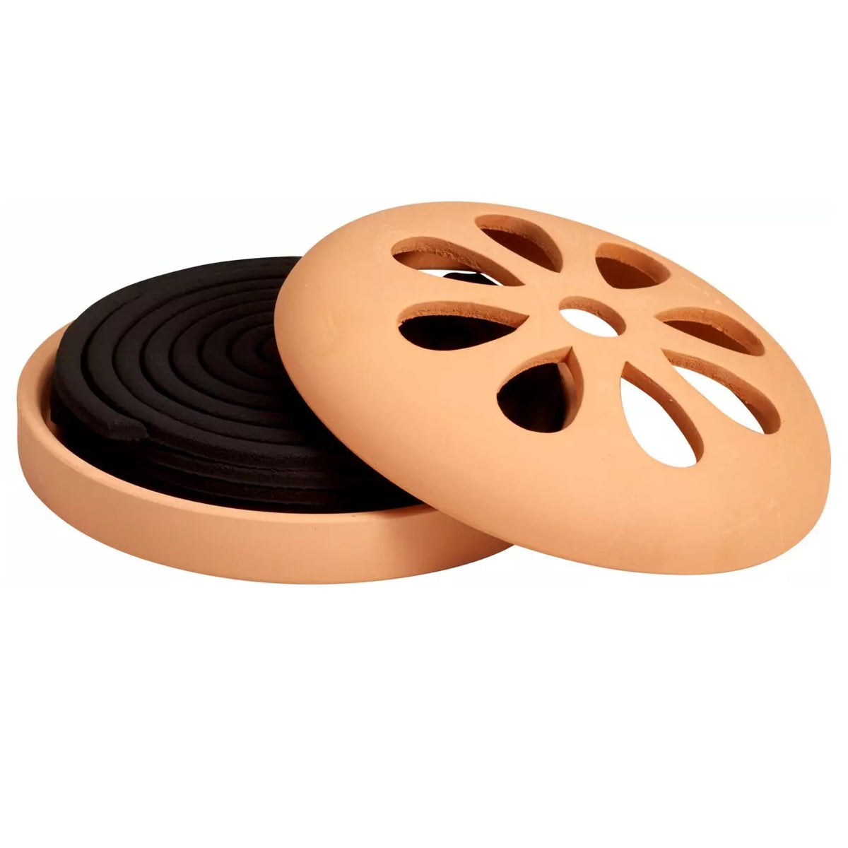 Citronella Incense Coil Spiral with Holder Terracotta Pack of 10 420000750 | Mosquito Repellent Coils | Garden Insect Repellent Spirals | Camping Citronella Coils