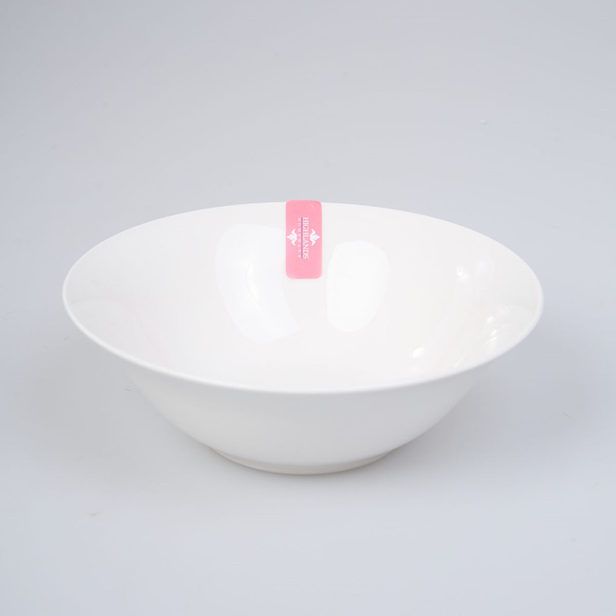 Highlands Homeware Porcelain Salad Bowl White 7-Inch BAS13 | Round Serving Bowl | Dining Table Salad Bowl | Soup Pasta Fruit Bowl | Everyday Kitchen Serving Dish