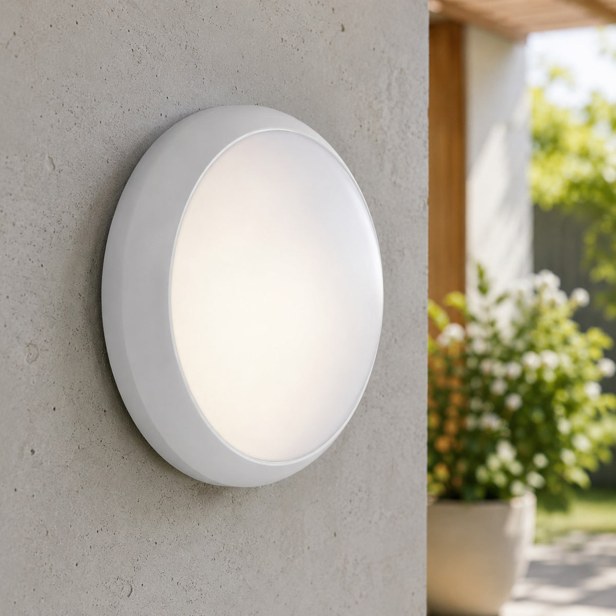 Paul Russells B3 Series LED Bulkhead Light White 24873 | 50000 Hours | Quick Connect Terminal | IK10 and IP65 | Selectable CCT | Selectable Watts