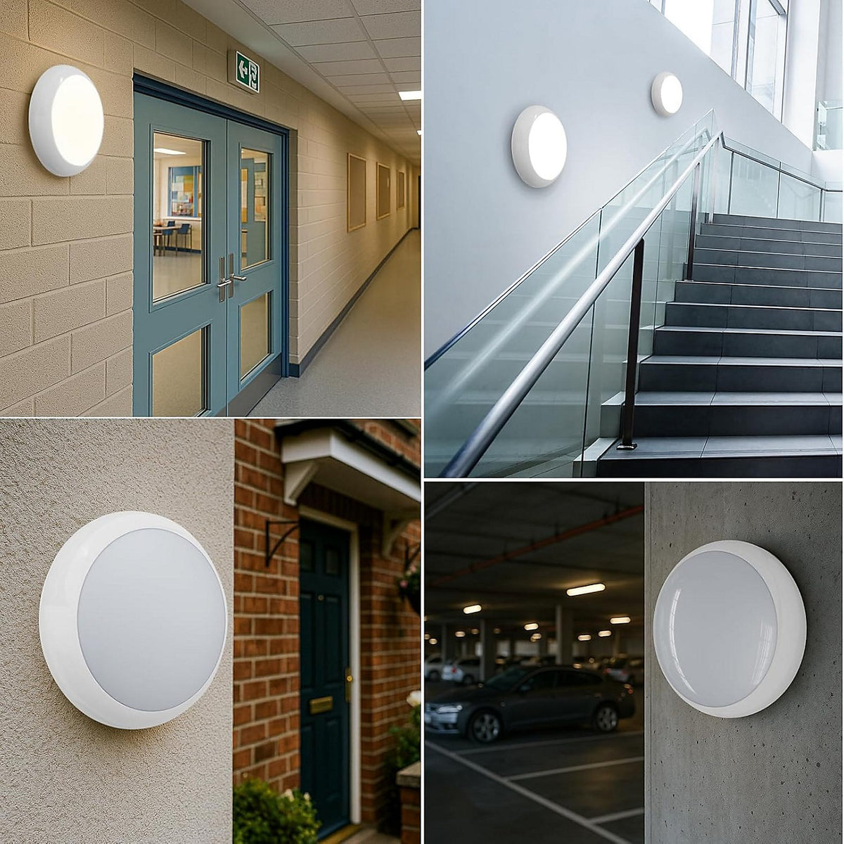Paul Russells B3 Series LED Bulkhead Light White 24873 | 50000 Hours | Quick Connect Terminal | IK10 and IP65 | Selectable CCT | Selectable Watts
