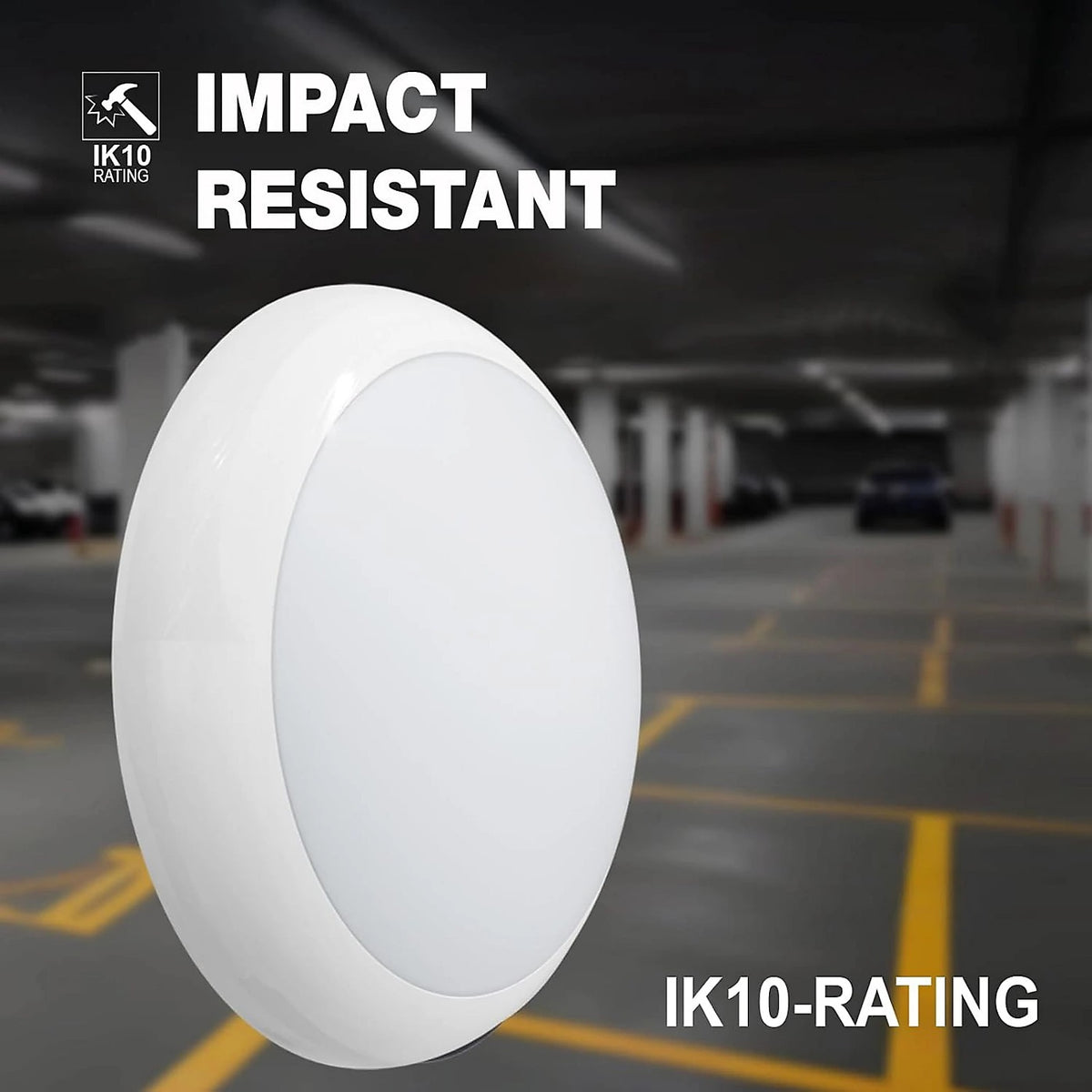 Paul Russells B3 Series LED Bulkhead Light White 24873 | 50000 Hours | Quick Connect Terminal | IK10 and IP65 | Selectable CCT | Selectable Watts