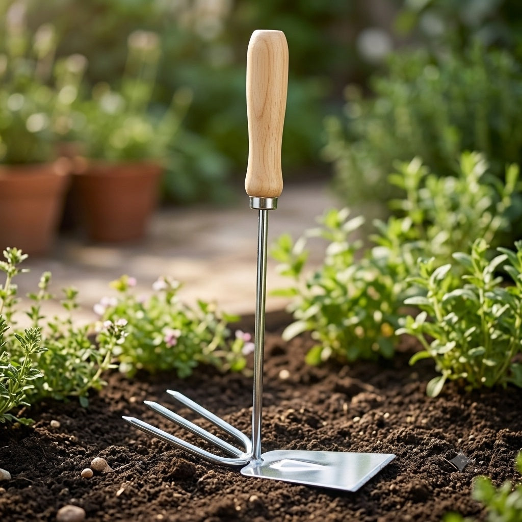 Pro Garden Tool Rake and Digging Shovel Chrome R22000130 | Dual Purpose | Metal Garden Soil Rake | Digging Spade | Landscaping Tool | Garden Cultivator