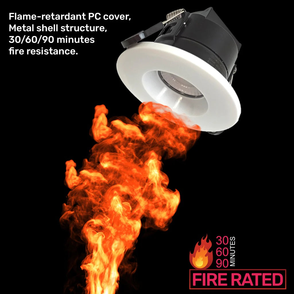 Paul Russells Fire Rated 6W LED Downlights White 11576 | 540 Lumens | 30000 Hours | IP65 | 3 Selectable Colours | Dimmable