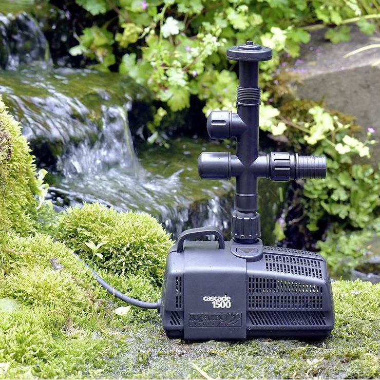 Hozelock Cascade 1500 Fountain And Waterfall Pump Black 3354B0000 | Attractive Water Features | Easy Installation | Low Maintenance | Supplied with Complete Fittings