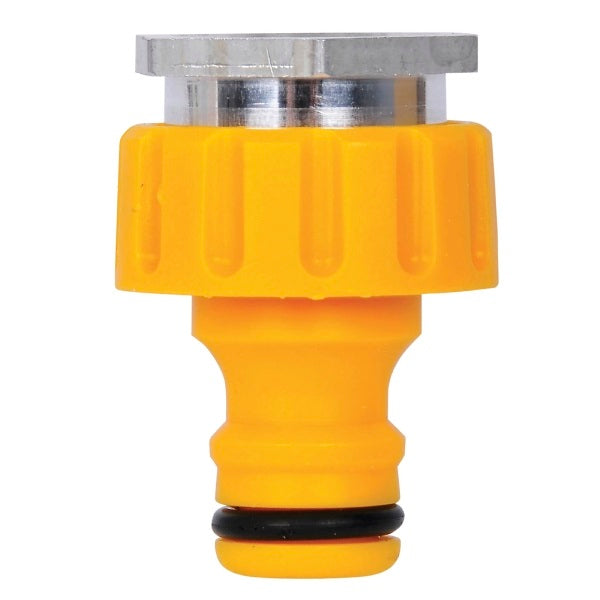 Hozelock Heavy Duty Indoor Threaded Tap Connector Yellow 22mm 2304P9000 | Kitchen Tap Hose Connector | Hose Pipe Tap Fitting | Supplied with Complete Fittings