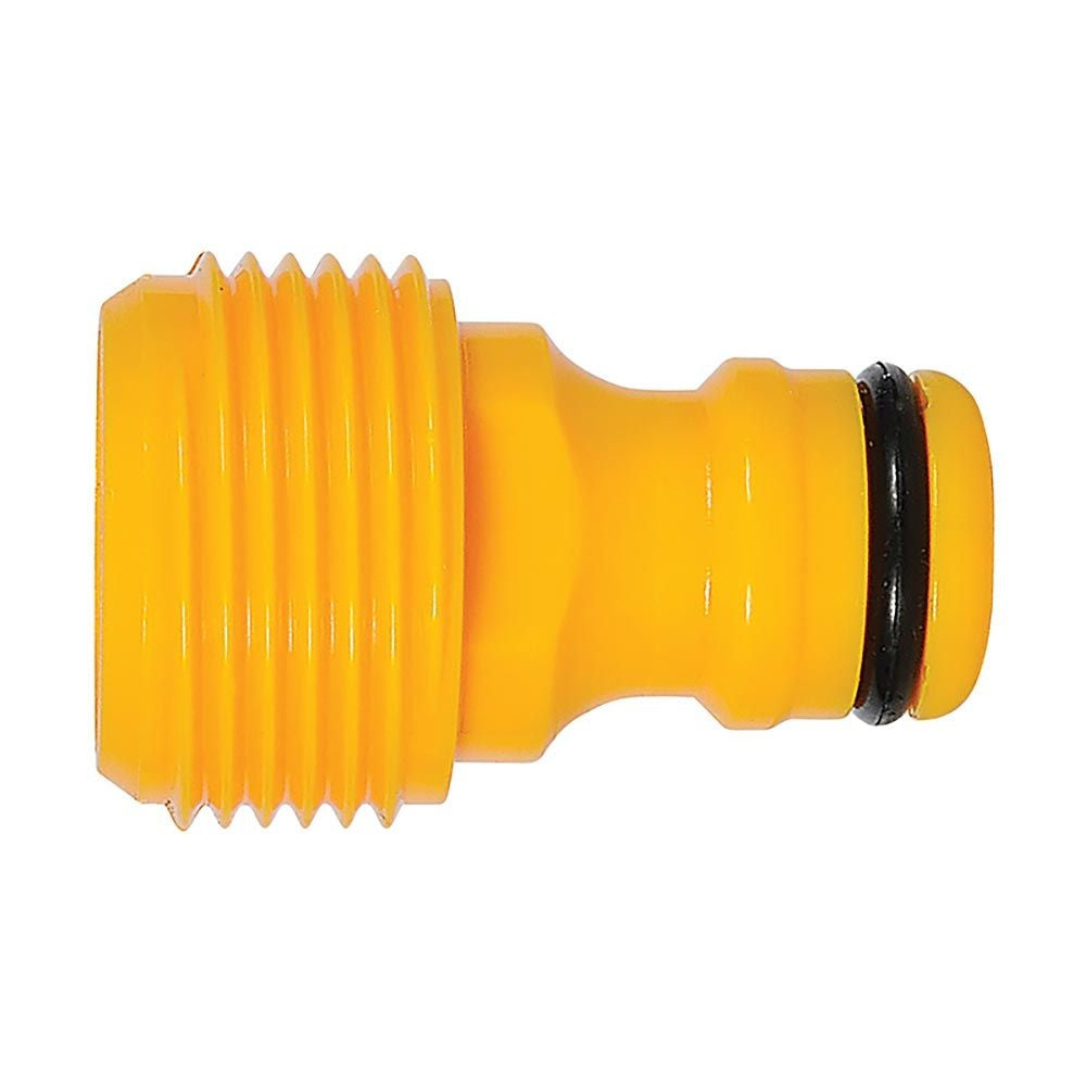 Hozelock BSP Male Thread Accessory Adaptor Yellow 26.5mm 2289P9000 | Hose Pipe Accessory Connector | Irrigation Hose Fitting | Outdoor Water Hose Connector | Supplied with Complete Fittings