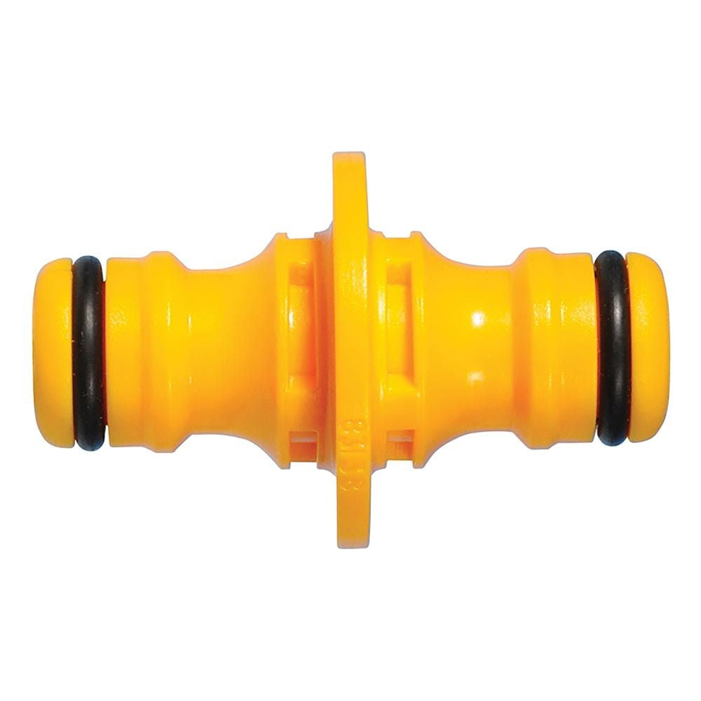 Hozelock Double Male Connector Yellow 12.5mm 2291P9000 | Hose Pipe Joiner | Male to Male Hose Connector | Water Hose Repair Connector | Supplied with Complete Fittings