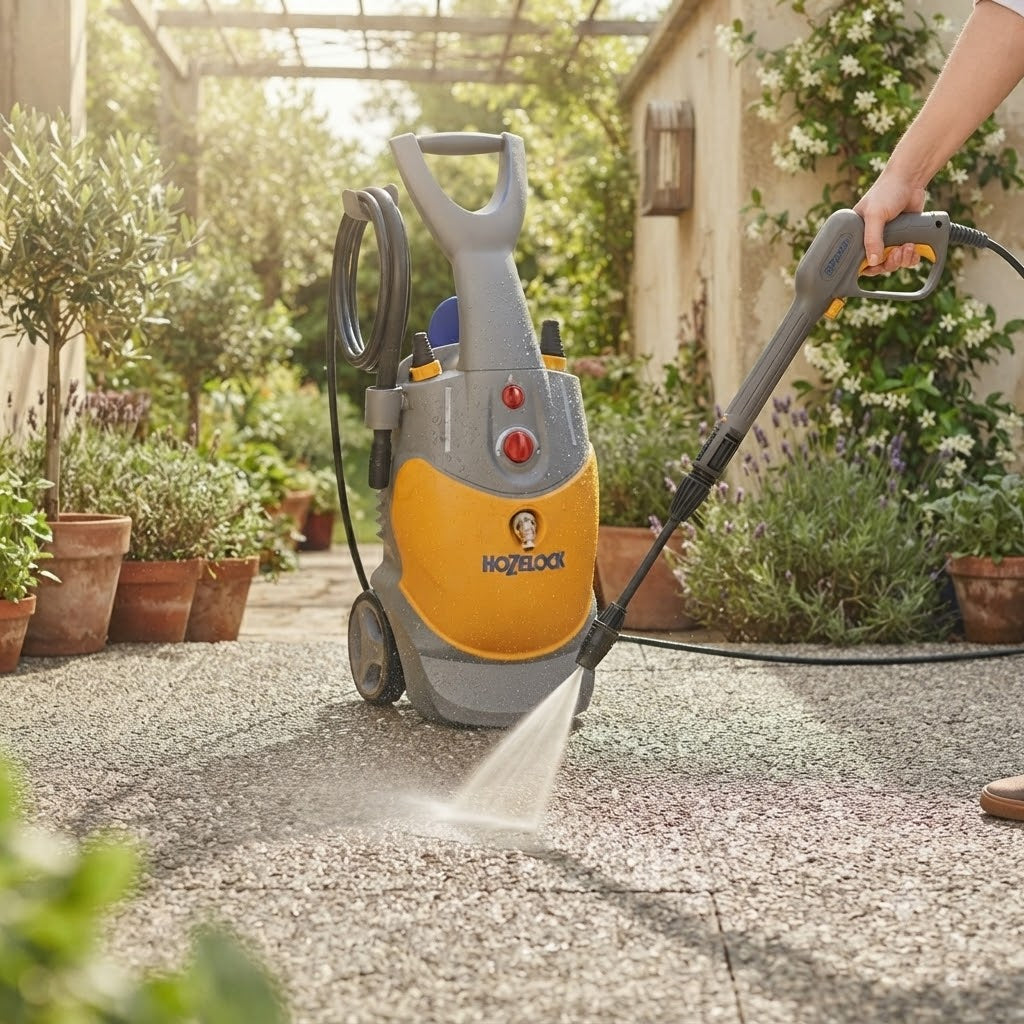 Hozelock Heavy Duty 150 Bar Pressure Washer Yellow 2100W 79028000 | Supplied With Complete Fittings | Outdoor Cleaning Equipment